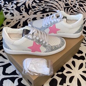 Vintage Havana Faux Leather Glitter Sneakers